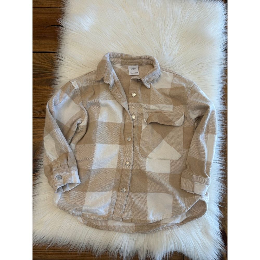 Zara‎ khaki plaid shacket size 8 EUC